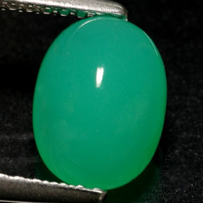 1.69 ct Green Chrysoprase Stone, Natural Chrysoprase in Oval Cabochon Shape for Sale