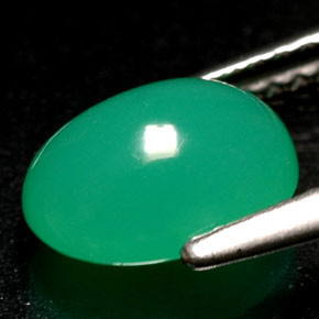 Chrysoprase Gemstone in 8.6 x 6.5 mm Size for Sale, Chrysoprase Stone in Green Color