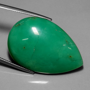 50.17 ct Green Chrysoprase Gemstone, Chrysoprase Gem in Pear Cabochon Shape for Sale.