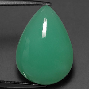 9.70 ct Green Chrysoprase Gemstone, Chrysoprase Gem in Pear Cabochon Shape for Sale.