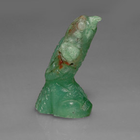 16.80 ct Green Chrysoprase Gemstone, Chrysoprase Gem in Carved Bird Shape for Sale.