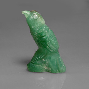 16.80 ct Green Chrysoprase Stone, Natural Chrysoprase in Carved Bird Shape for Sale