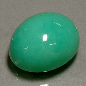 21.02 ct Green Chrysoprase Gemstone, Chrysoprase Gem in Oval Cabochon Shape for Sale.