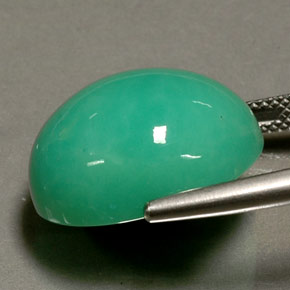 Chrysoprase Gemstone in 19.1 x 15.4 mm Size for Sale, Chrysoprase Stone in Green Color