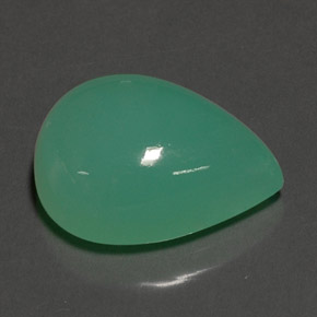 17.55 ct Green Chrysoprase Gemstone, Chrysoprase Gem in Pear Cabochon Shape for Sale.