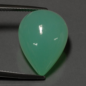 17.55 ct Green Chrysoprase Stone, Natural Chrysoprase in Pear Cabochon Shape for Sale