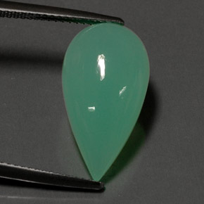 9.38 ct Green Chrysoprase Stone, Natural Chrysoprase in Pear Cabochon Shape for Sale