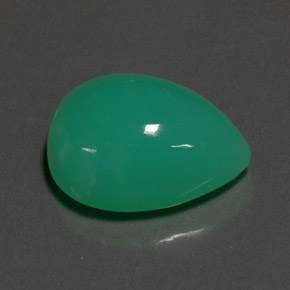 9.43 ct Green Chrysoprase Gemstone, Chrysoprase Gem in Pear Cabochon Shape for Sale.