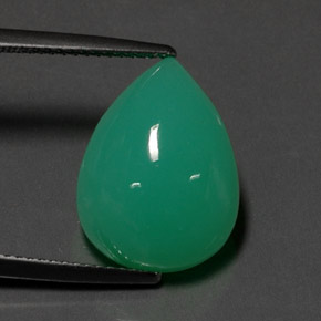 9.43 ct Green Chrysoprase Stone, Natural Chrysoprase in Pear Cabochon Shape for Sale