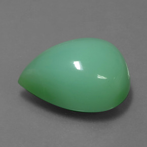 14.06 ct Green Chrysoprase Stone, Natural Chrysoprase in Pear Cabochon Shape for Sale