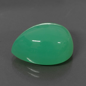 15.05 ct Green Chrysoprase Gemstone, Chrysoprase Gem in Pear Cabochon Shape for Sale.