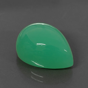 15.05 ct Green Chrysoprase Stone, Natural Chrysoprase in Pear Cabochon Shape for Sale