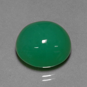 12.49 ct Green Chrysoprase Gemstone, Chrysoprase Gem in Oval Cabochon Shape for Sale.