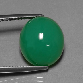 12.49 ct Green Chrysoprase Stone, Natural Chrysoprase in Oval Cabochon Shape for Sale