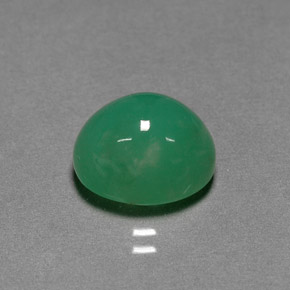 4.53 ct Green Chrysoprase Gemstone, Chrysoprase Gem in Oval Cabochon Shape for Sale.