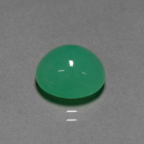 4.29 ct Green Chrysoprase Gemstone, Chrysoprase Gem in Oval Cabochon Shape for Sale.