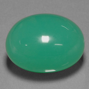 22.23 ct Green Chrysoprase Gemstone, Chrysoprase Gem in Oval Cabochon Shape for Sale.