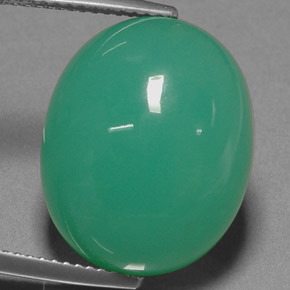22.23 ct Green Chrysoprase Stone, Natural Chrysoprase in Oval Cabochon Shape for Sale