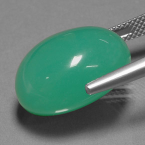Chrysoprase Gemstone in 18.2 x 14.8 mm Size for Sale, Chrysoprase Stone in Green Color