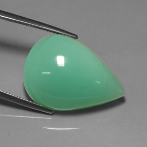 21.89 ct Green Chrysoprase Stone, Natural Chrysoprase in Pear Cabochon Shape for Sale