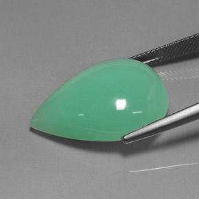 Chrysoprase Gemstone in 24.1 x 17.5 mm Size for Sale, Chrysoprase Stone in Green Color