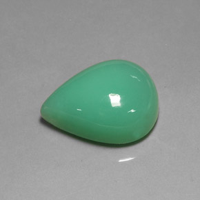 17.50 ct Green Chrysoprase Gemstone, Chrysoprase Gem in Pear Cabochon Shape for Sale.