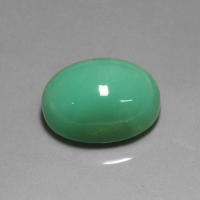 22.75 ct Green Chrysoprase Gemstone, Chrysoprase Gem in Oval Cabochon Shape for Sale.