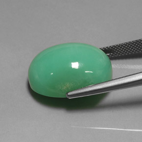 Chrysoprase Gemstone in 20 x 15 mm (calibrated) Size for Sale, Chrysoprase Stone in Green Color