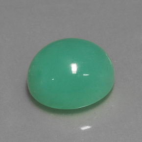 3.08 ct Green Chrysoprase Stone, Natural Chrysoprase in Oval Cabochon Shape for Sale