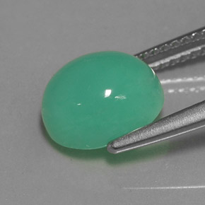 Chrysoprase Gemstone in 9.4 x 8.1 mm Size for Sale, Chrysoprase Stone in Green Color