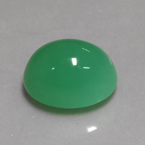 3.24 ct Green Chrysoprase Stone, Natural Chrysoprase in Oval Cabochon Shape for Sale