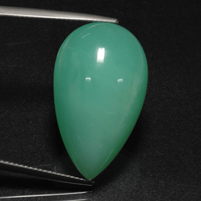 29.44 ct Green Chrysoprase Stone, Natural Chrysoprase in Pear Cabochon Shape for Sale
