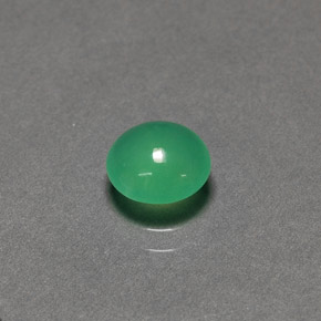 1.10 ct Green Chrysoprase Stone, Natural Chrysoprase in Round Cabochon Shape for Sale
