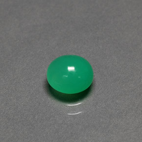 1.30 ct Green Chrysoprase Stone, Natural Chrysoprase in Round Cabochon Shape for Sale