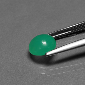 Chrysoprase Gemstone in 7 mm (calibrated) Size for Sale, Chrysoprase Stone in Green Color