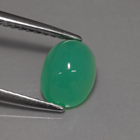 1.48 ct Green Chrysoprase Stone, Natural Chrysoprase in Oval Cabochon Shape for Sale