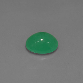 1.29 ct Green Chrysoprase Gemstone, Chrysoprase Gem in Oval Cabochon Shape for Sale.