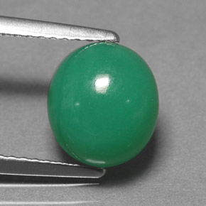 3.24 ct Green Chrysoprase Stone, Natural Chrysoprase in Oval Cabochon Shape for Sale