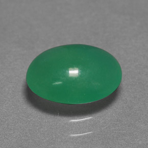 1.55 ct Green Chrysoprase Gemstone, Chrysoprase Gem in Oval Cabochon Shape for Sale.