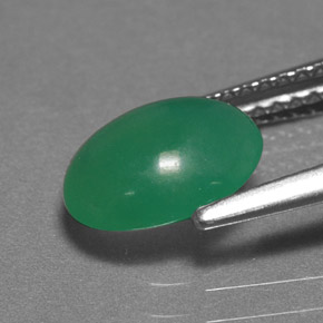 Chrysoprase Gemstone in 9 x 7 mm (calibrated) Size for Sale, Chrysoprase Stone in Green Color