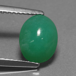 1.45 ct Green Chrysoprase Stone, Natural Chrysoprase in Oval Cabochon Shape for Sale
