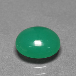 2.15 ct Green Chrysoprase Gemstone, Chrysoprase Gem in Oval Cabochon Shape for Sale.
