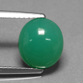 2.15 ct Green Chrysoprase Stone, Natural Chrysoprase in Oval Cabochon Shape for Sale