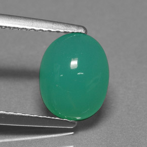 2.12 ct Green Chrysoprase Stone, Natural Chrysoprase in Oval Cabochon Shape for Sale