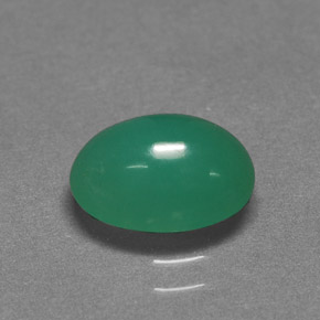 1.85 ct Green Chrysoprase Gemstone, Chrysoprase Gem in Oval Cabochon Shape for Sale.