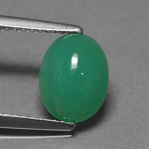 1.85 ct Green Chrysoprase Stone, Natural Chrysoprase in Oval Cabochon Shape for Sale