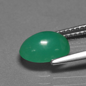 Chrysoprase Gemstone in 9 x 7 mm (calibrated) Size for Sale, Chrysoprase Stone in Green Color