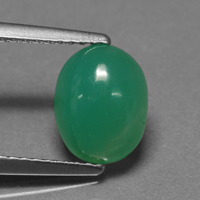 1.96 ct Green Chrysoprase Stone, Natural Chrysoprase in Oval Cabochon Shape for Sale