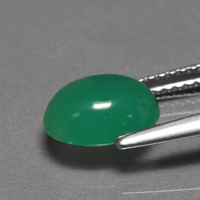 Chrysoprase Gemstone in 9 x 7 mm (calibrated) Size for Sale, Chrysoprase Stone in Green Color