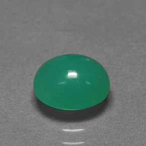 1.76 ct Green Chrysoprase Gemstone, Chrysoprase Gem in Oval Cabochon Shape for Sale.